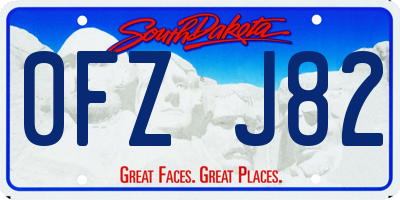 SD license plate 0FZJ82