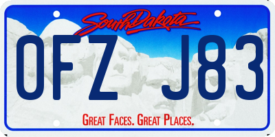 SD license plate 0FZJ83