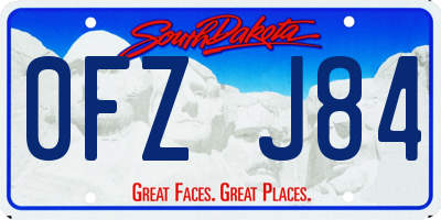 SD license plate 0FZJ84