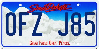 SD license plate 0FZJ85