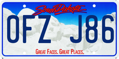 SD license plate 0FZJ86