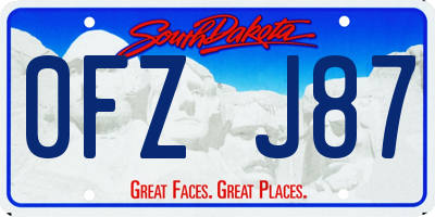 SD license plate 0FZJ87
