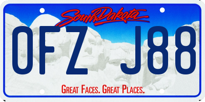 SD license plate 0FZJ88