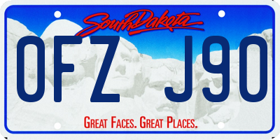 SD license plate 0FZJ90