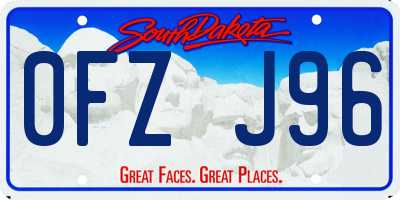 SD license plate 0FZJ96
