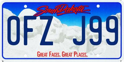 SD license plate 0FZJ99