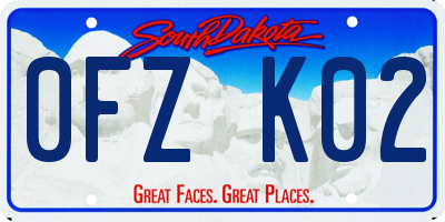 SD license plate 0FZK02