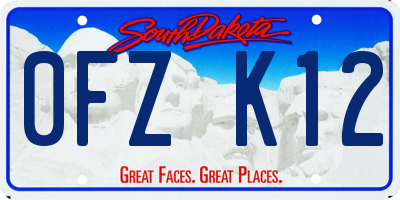 SD license plate 0FZK12