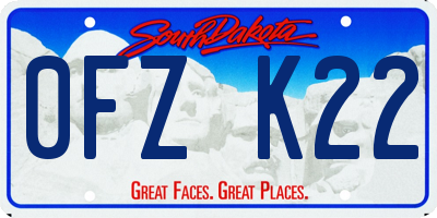 SD license plate 0FZK22