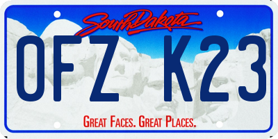 SD license plate 0FZK23
