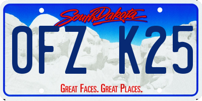 SD license plate 0FZK25