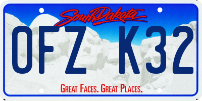 SD license plate 0FZK32