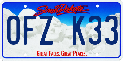 SD license plate 0FZK33