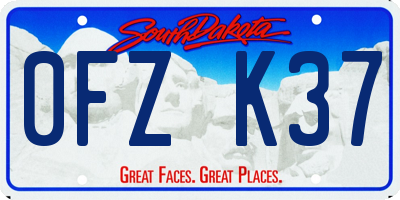 SD license plate 0FZK37