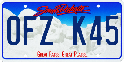 SD license plate 0FZK45