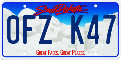 SD license plate 0FZK47