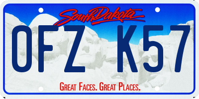 SD license plate 0FZK57