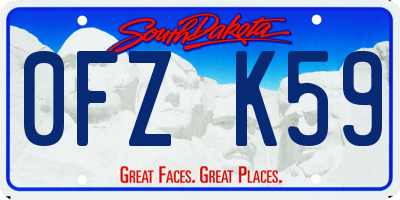 SD license plate 0FZK59