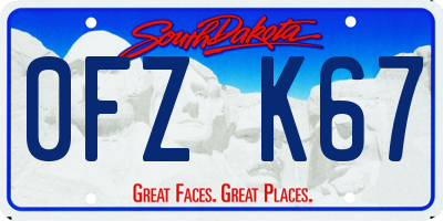 SD license plate 0FZK67