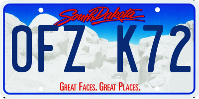 SD license plate 0FZK72