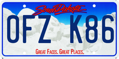 SD license plate 0FZK86