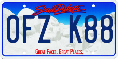 SD license plate 0FZK88