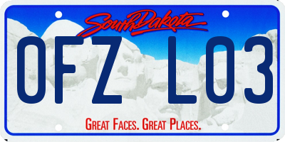 SD license plate 0FZL03