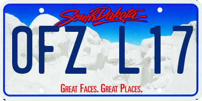 SD license plate 0FZL17