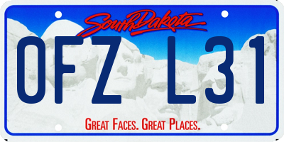 SD license plate 0FZL31