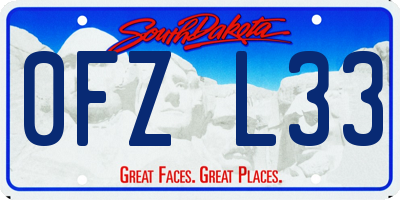 SD license plate 0FZL33