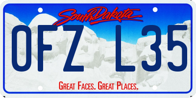 SD license plate 0FZL35