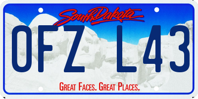 SD license plate 0FZL43