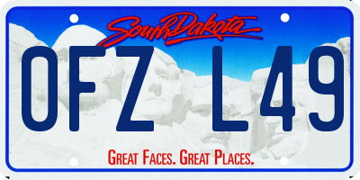 SD license plate 0FZL49