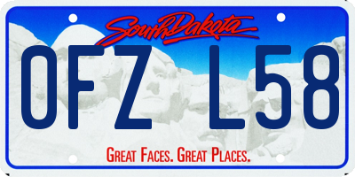 SD license plate 0FZL58