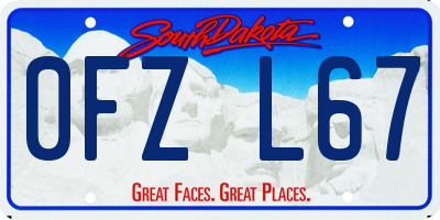 SD license plate 0FZL67