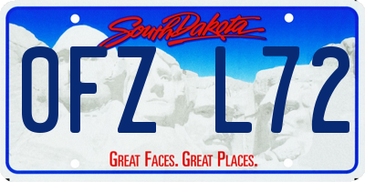 SD license plate 0FZL72