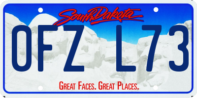 SD license plate 0FZL73