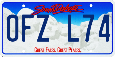 SD license plate 0FZL74
