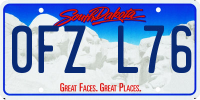 SD license plate 0FZL76