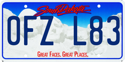 SD license plate 0FZL83