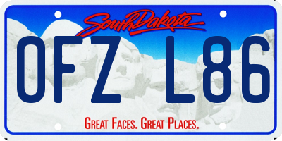 SD license plate 0FZL86