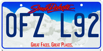 SD license plate 0FZL92