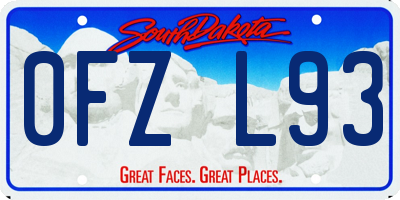 SD license plate 0FZL93