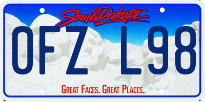 SD license plate 0FZL98