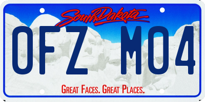 SD license plate 0FZM04