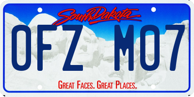 SD license plate 0FZM07