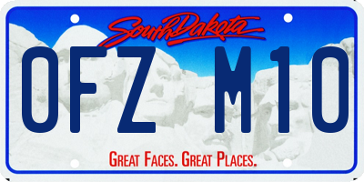 SD license plate 0FZM10