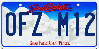 SD license plate 0FZM12