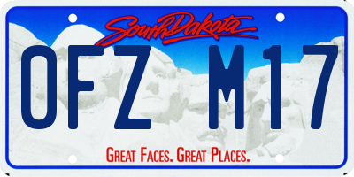SD license plate 0FZM17