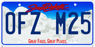 SD license plate 0FZM25
